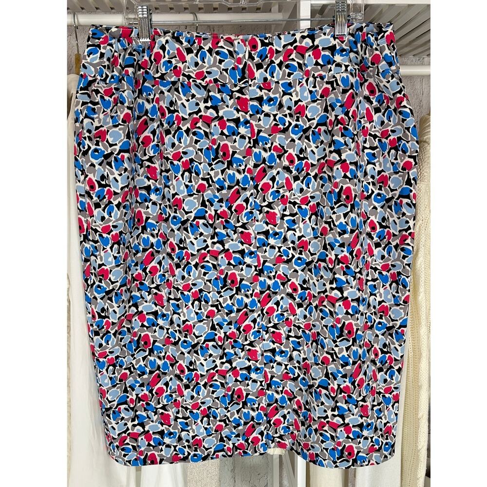 Nine West Womens Sz 14W Multicolor Floral Knee Length Straight Pencil Skirt#0277 - Picture 2 of 12